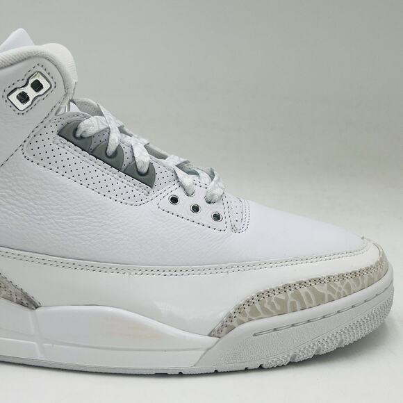 Nike Air Jordan 3 Retro White Silver Sneakers CT8532 111 Men Size 11 NEW main image 6